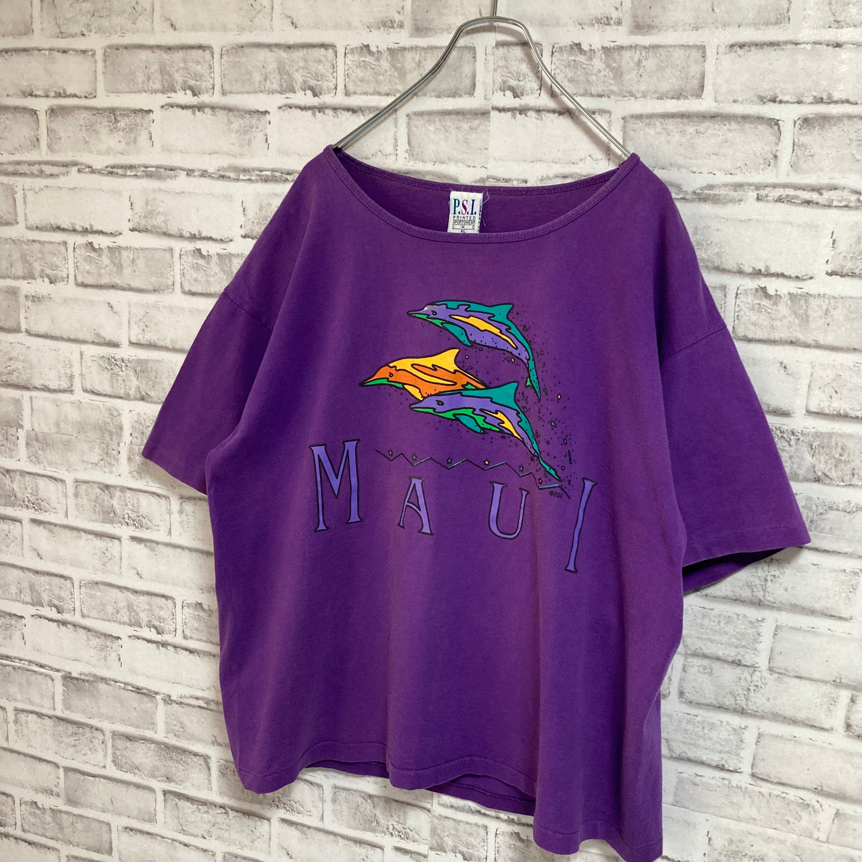 【PSI】S/S Tee L 90s Made in USA vintage Art Tee souvenir “MAUI ...