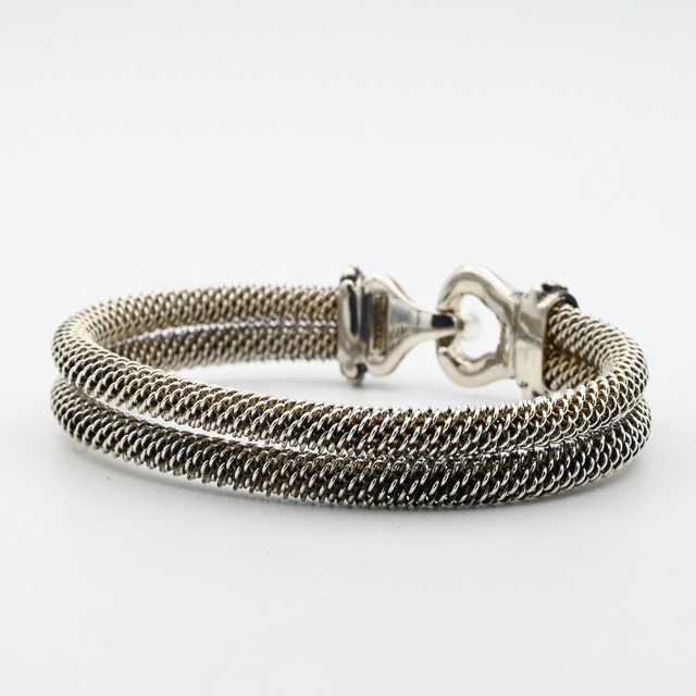 Knitted Design Double Scrolls Bracelet By Espo / USA