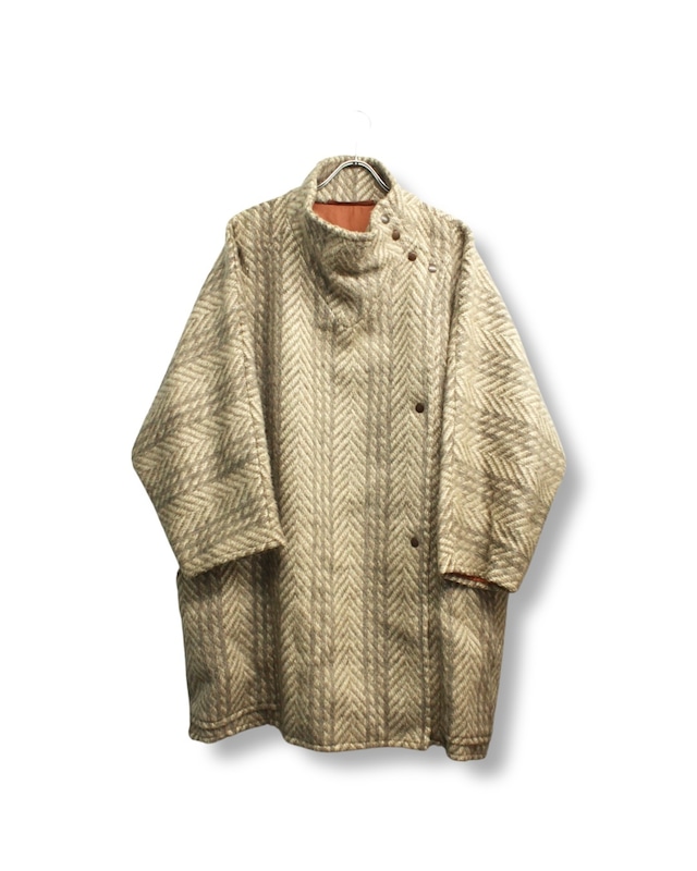 Wool herringbone design coat