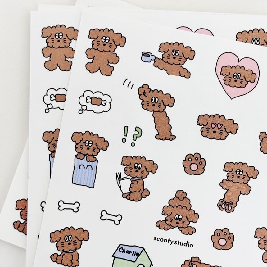 新柄追加!! [scooty studio] little charlie ステッカー（全2種/2