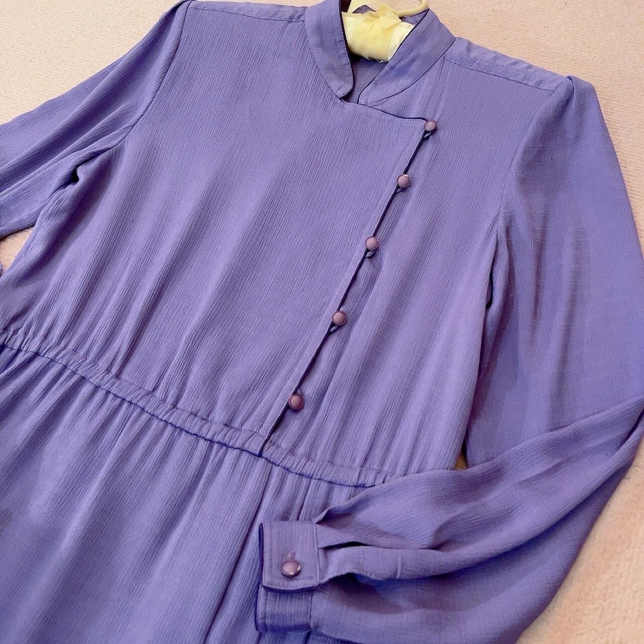purple asymmetry button one-piece