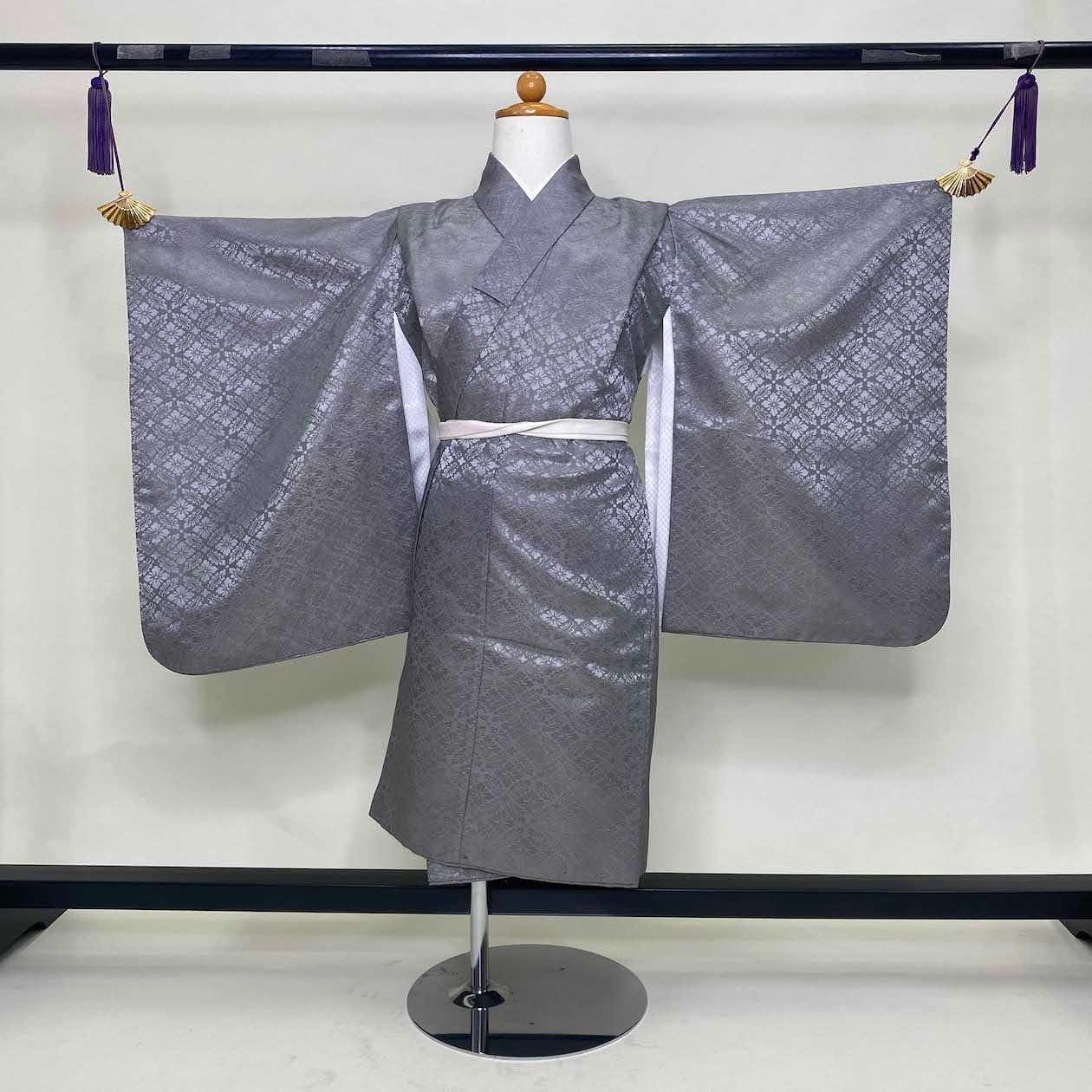 七五三 五歳 男児 羽織・着物・襦袢3点セット バカバカしい L寸 緑地×白