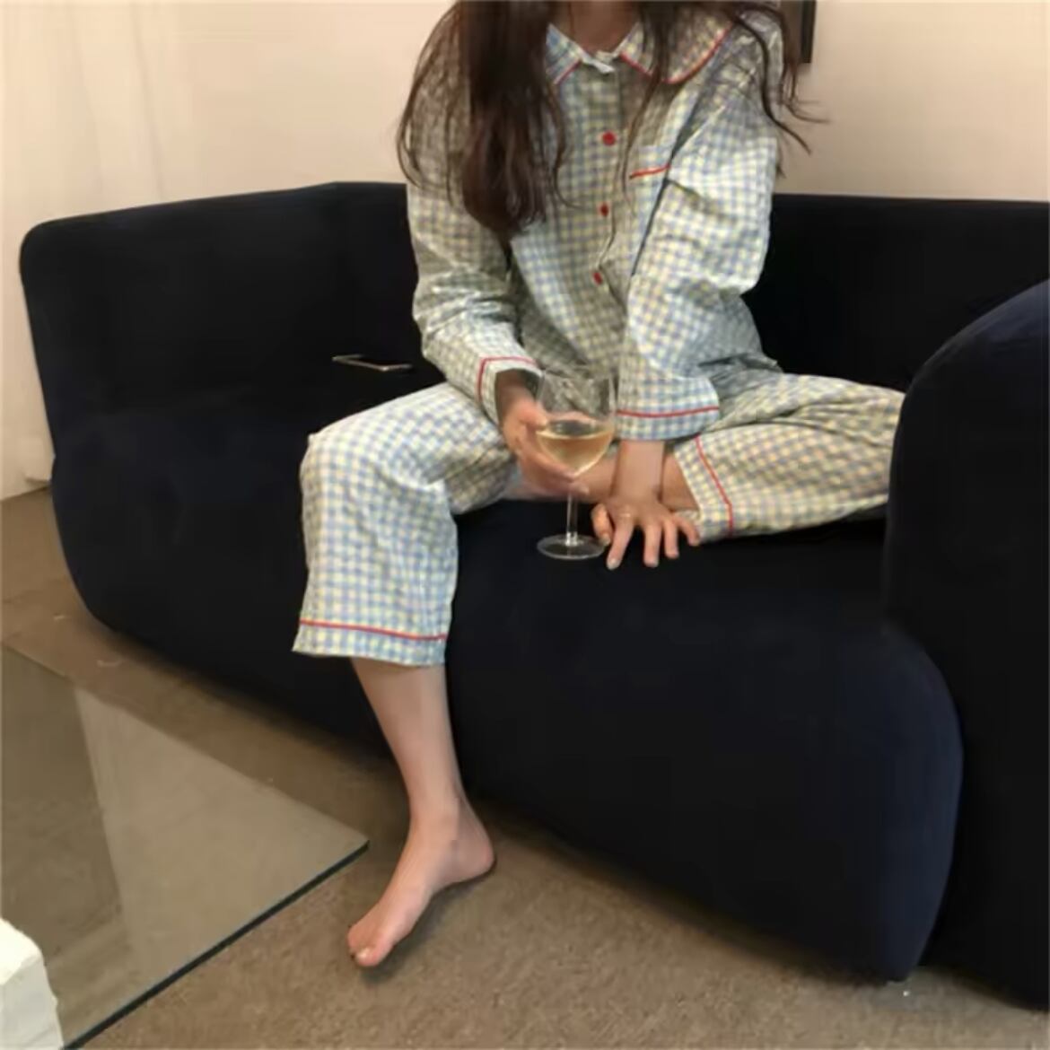 ガーリーチェックパジャマ