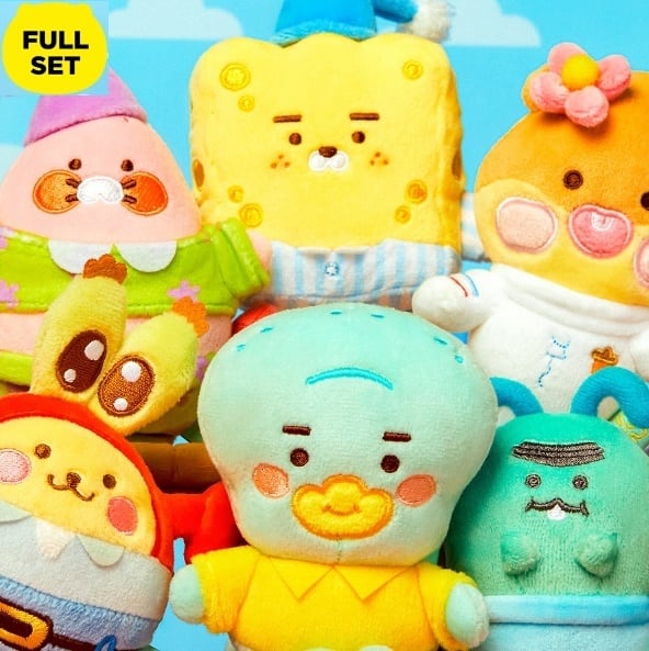 【KAKAO FRIENDS】スポンジボブ コラボ ぬいぐるみキーリング 6種SET