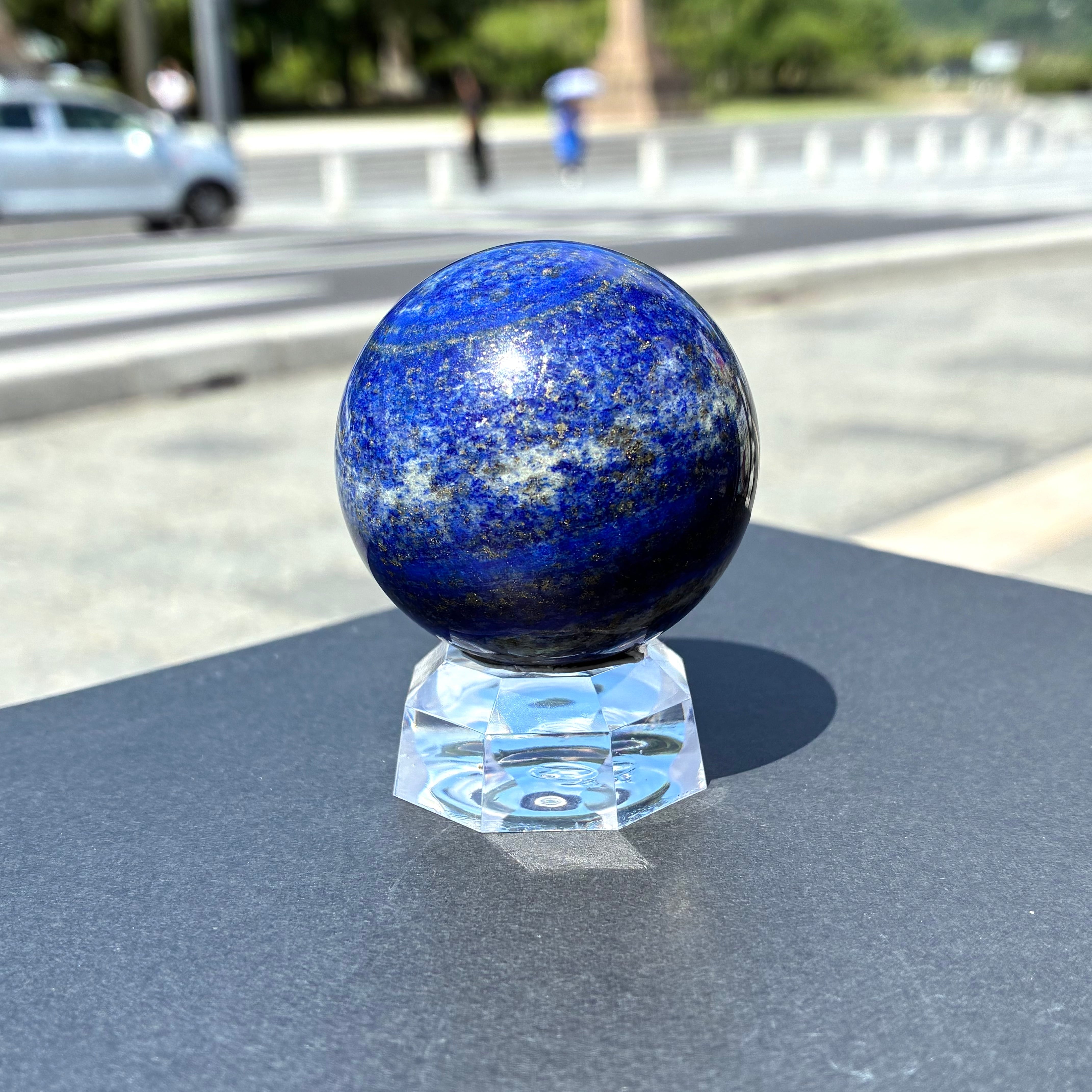 ラピスラズリ　丸玉　46mm h832d】ラピスラズリ 丸玉 46mm | まがたまや雲玉