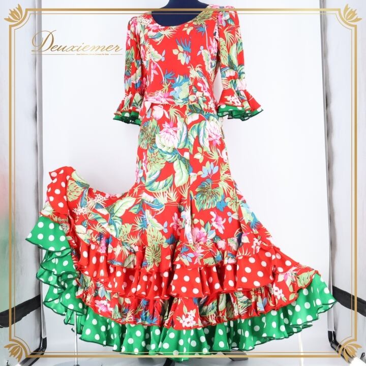 フラメンコ スカートとトップス セット　衣装 フラメンコ スカートとトップス セット 衣装 フラメンコ スカートと