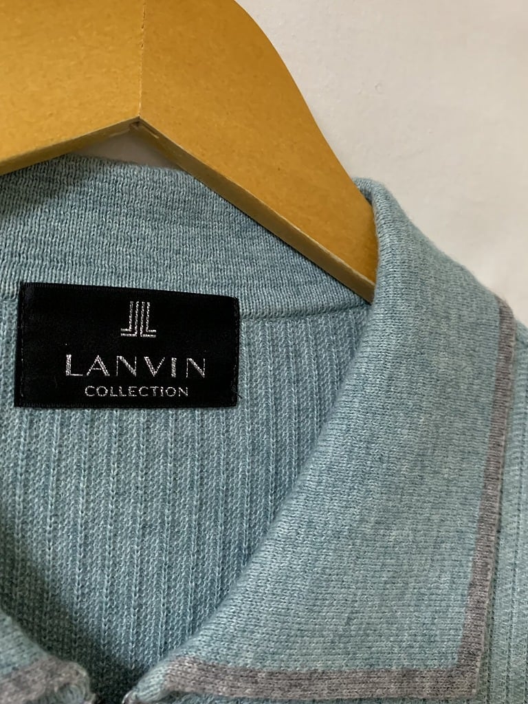 1990's Knitting Design Polo Collar Spring Sweater "LANVIN"