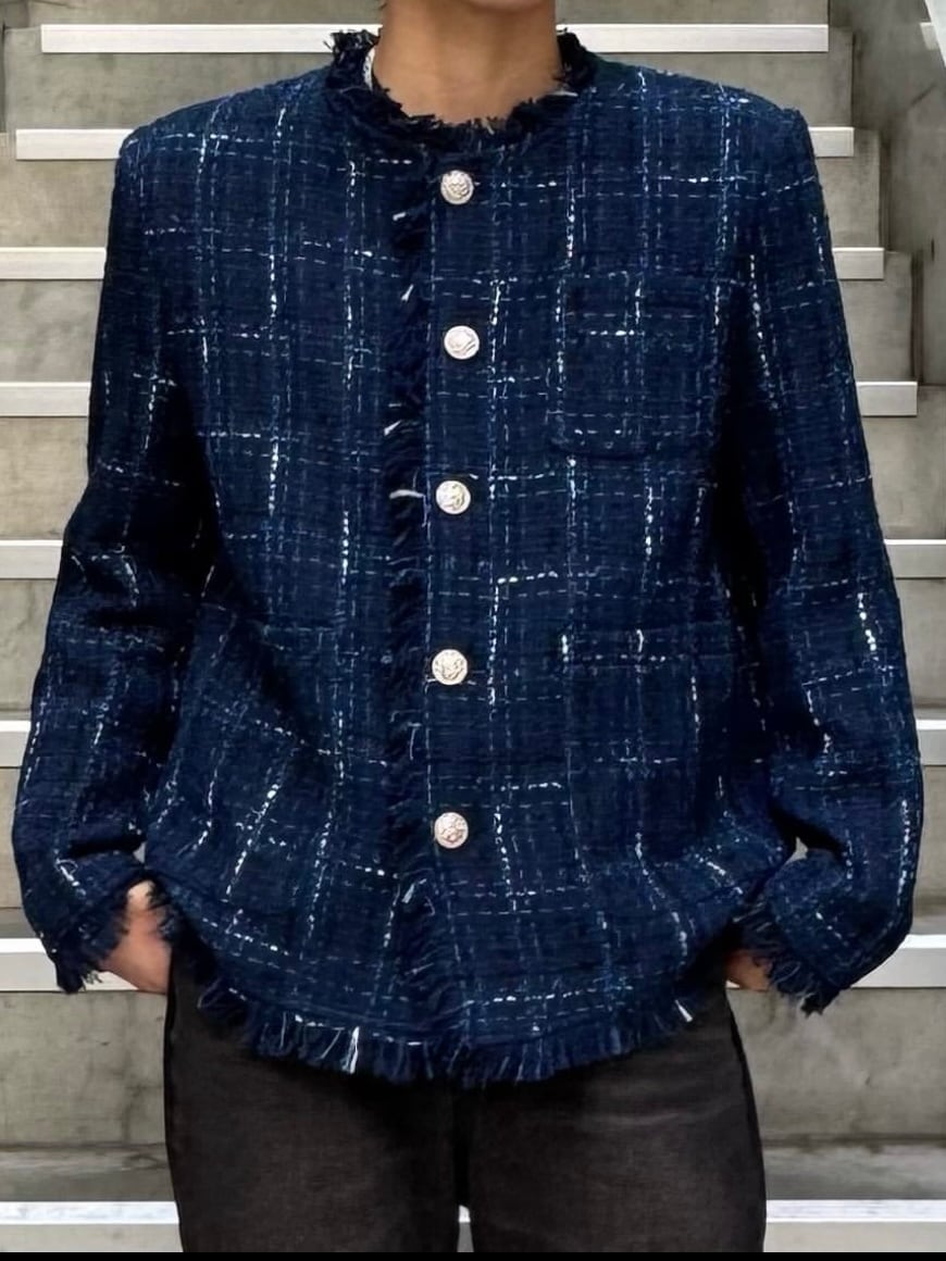 ALUDE SELECT】blue check tweed jacket | 【ALUDE】韓国メンズ 