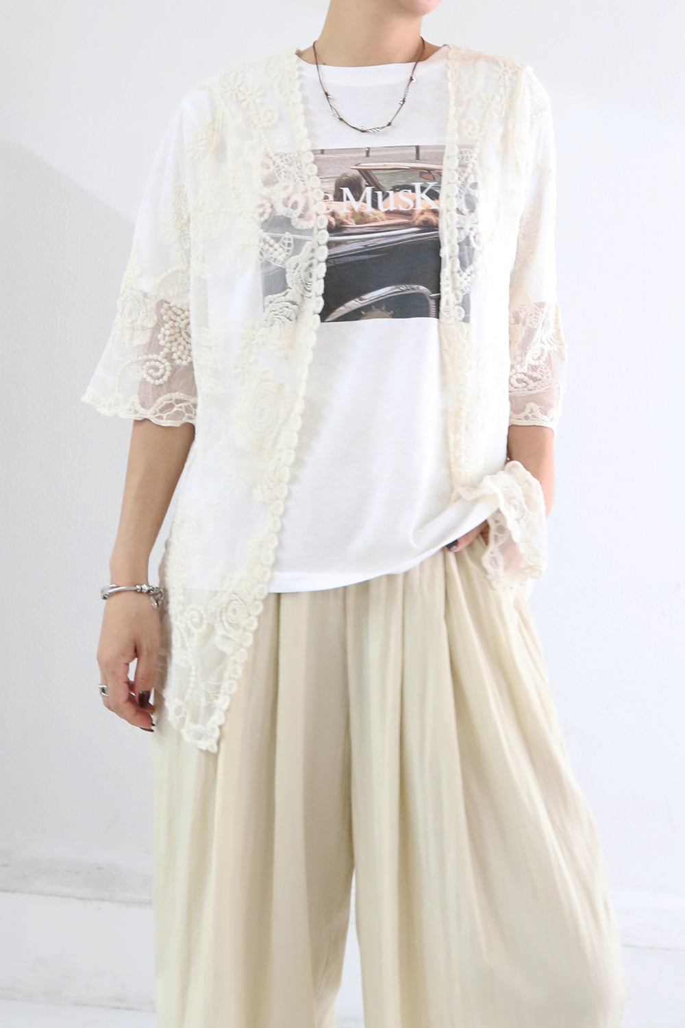 メッシュ刺繍ガウン / Mesh embroidered gown(W26S6010H)