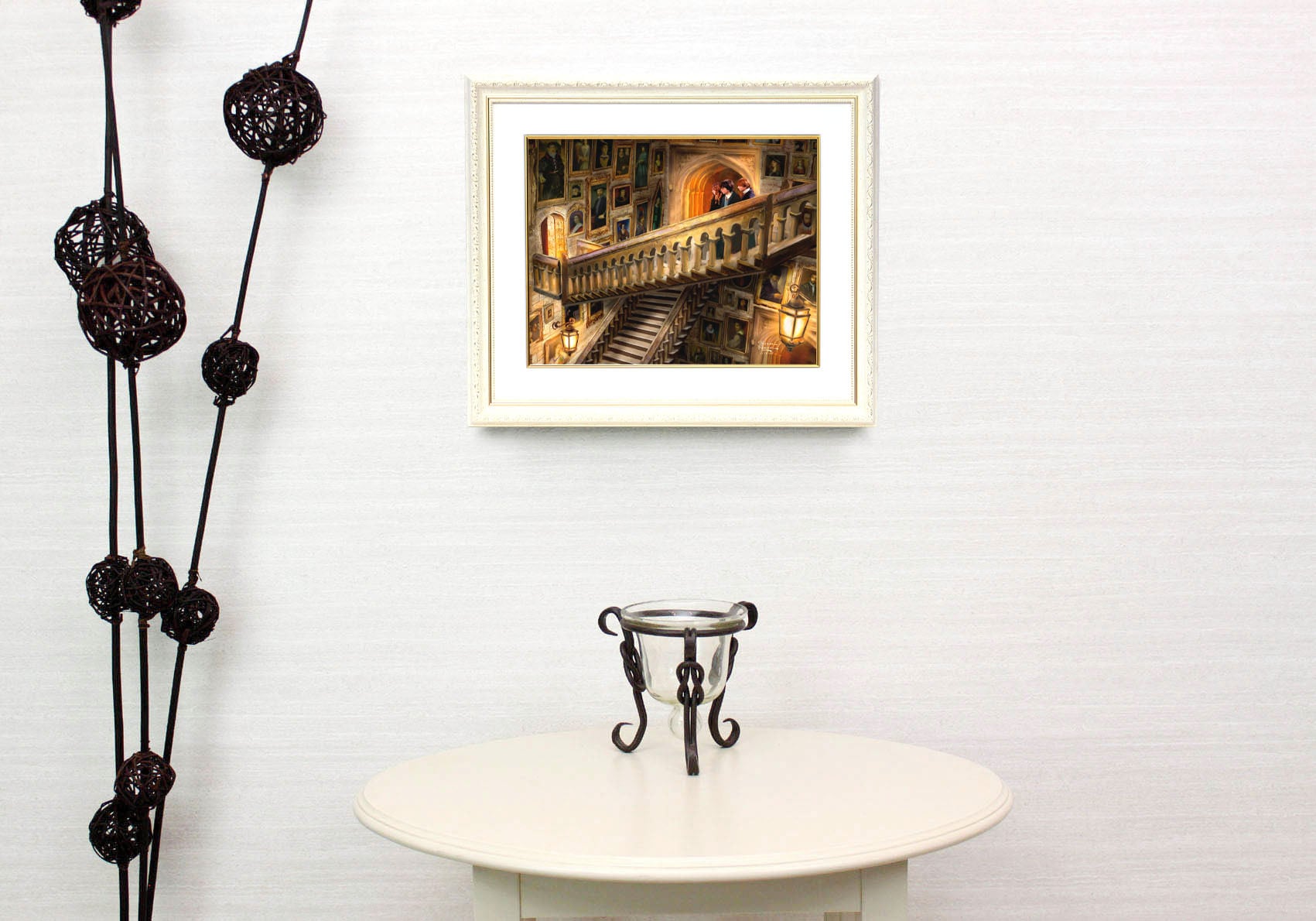 トーマス キンケード スタジオ「ハリー・ポッター/グランド ステアケース」額縁 作品証明書 展示用フック付き アートプリントポスター