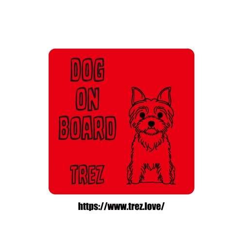 全8色 名前入り DOG ON BOARD ヨークシャテリア ショートヘア ラインアート マグネット
