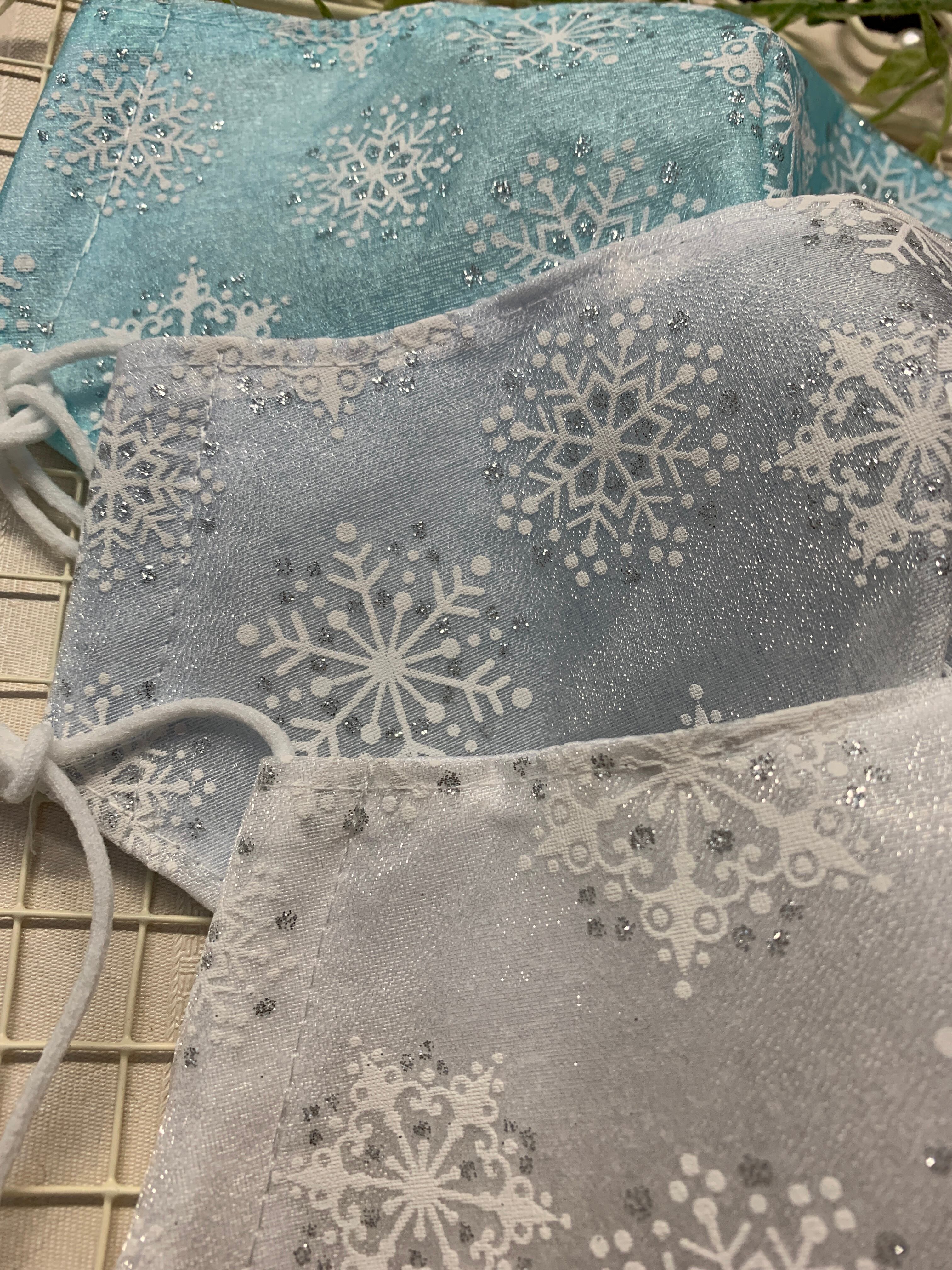 夏マスククール冷感】雪の結晶 オーガンジーマスク | Liberte Couturiere