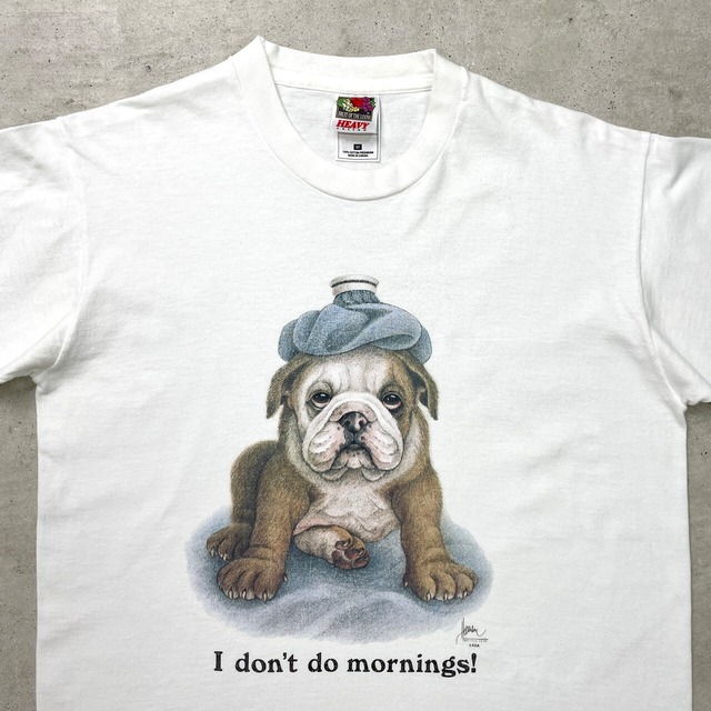 90年代 BOB HARRISON アニマルプリントTシャツ ブルドッグ メンズM 