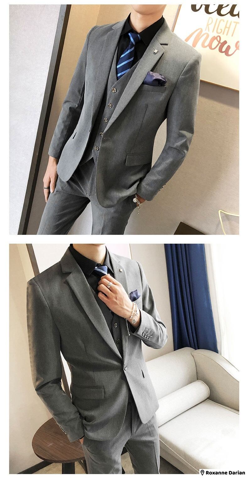 メンズ スーツ ベスト付き ジャケット 上下 セットアップ 3点 セット