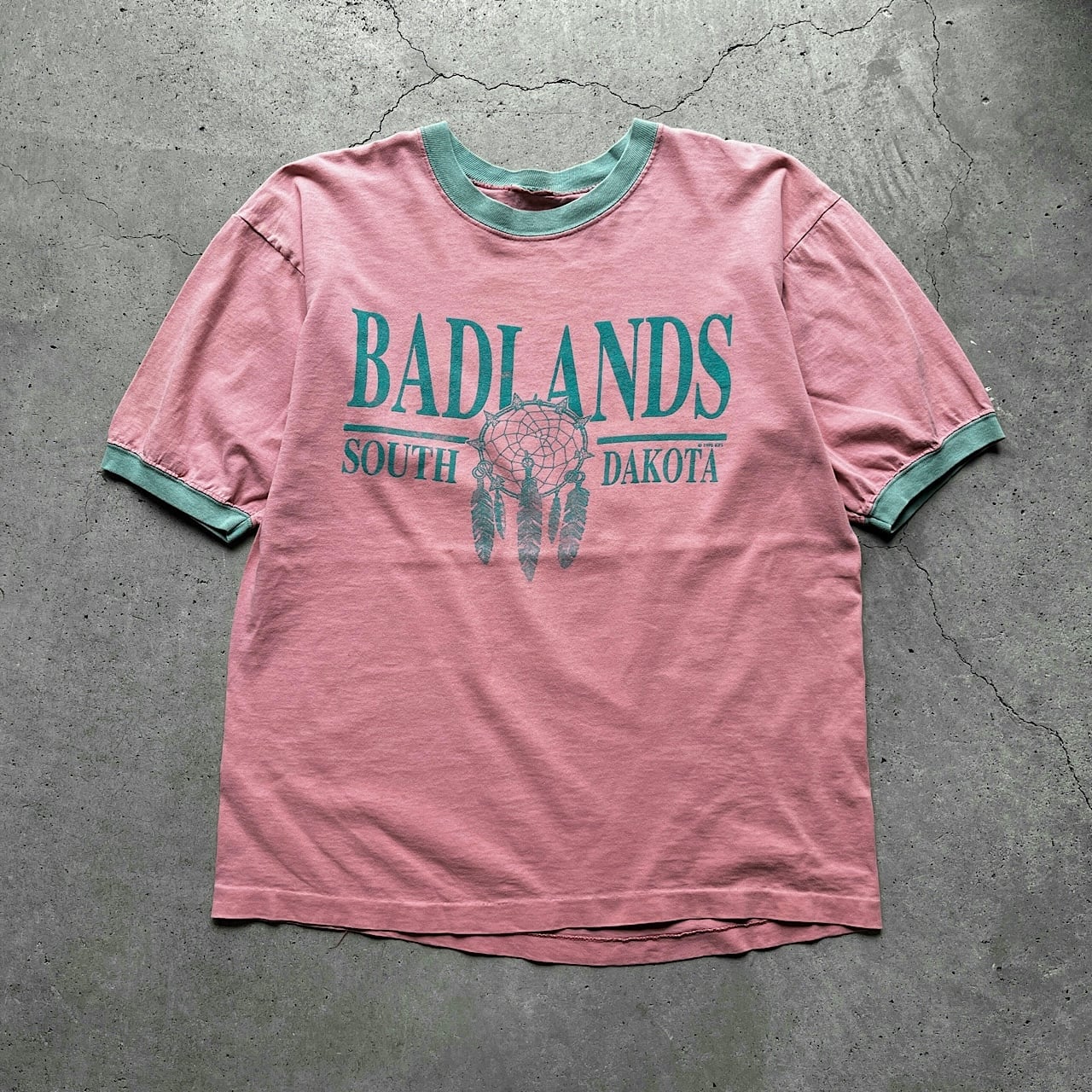 90年代 BADLANDS SOUTH DAKOTA スーベニア プリント リンガーTシャツ