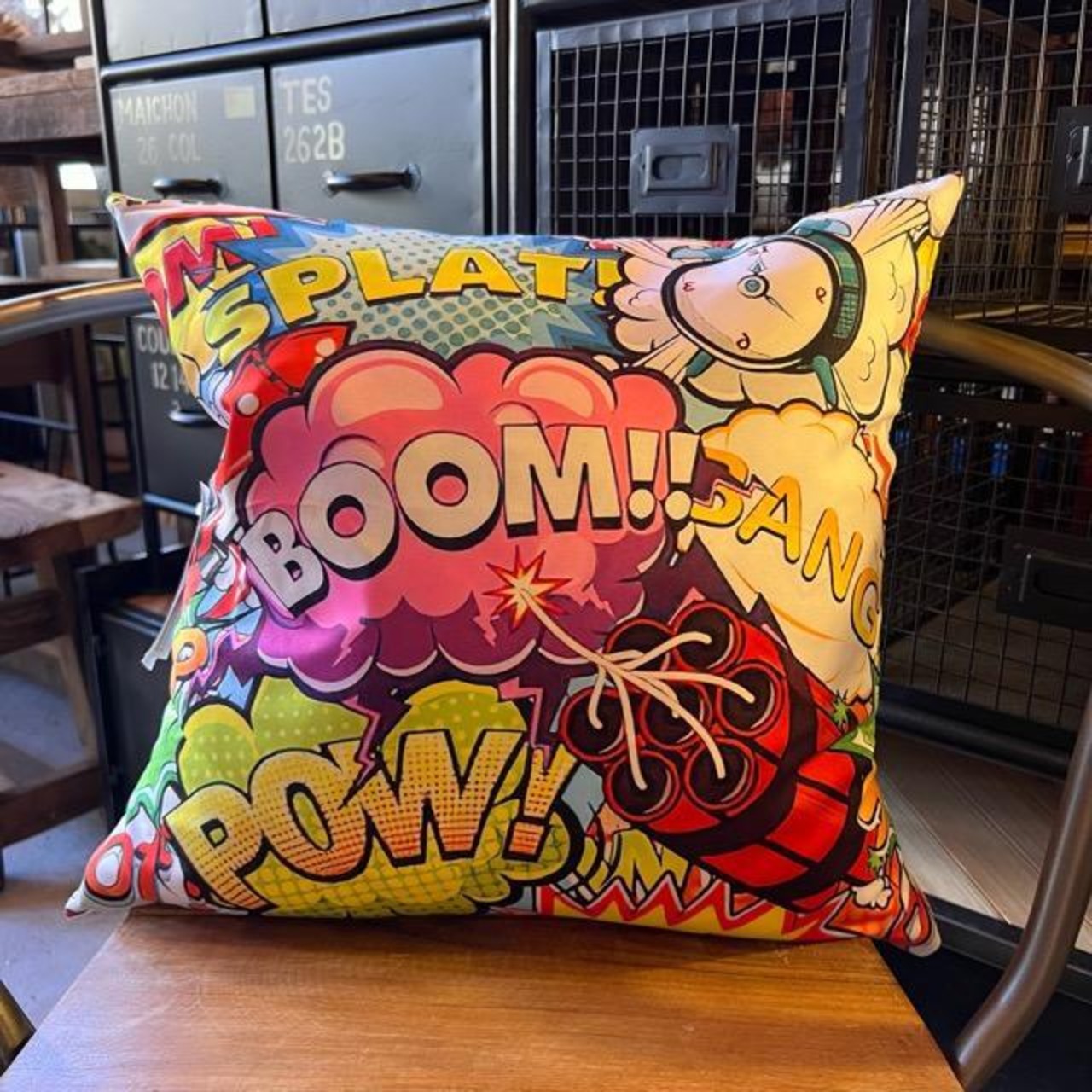 TOPANGA Homefurnishing アメリカンコミッククッションカバー　45×45cm　rocket×bomb　クッションカバー　アメリカンコミック　ポップアート　