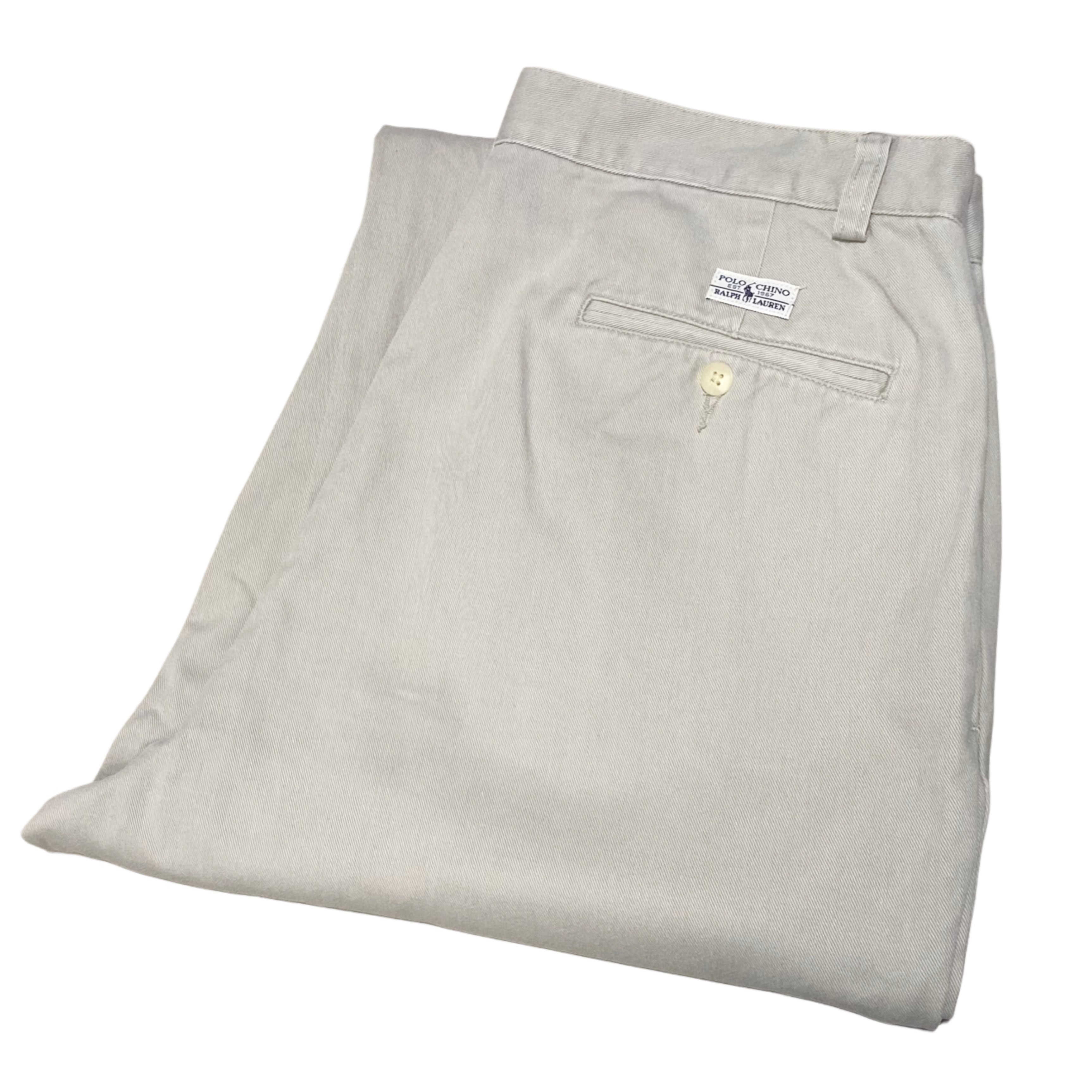 90s POLO RALPH LAUREN インプリーツ ツータック チノパン アイボリー