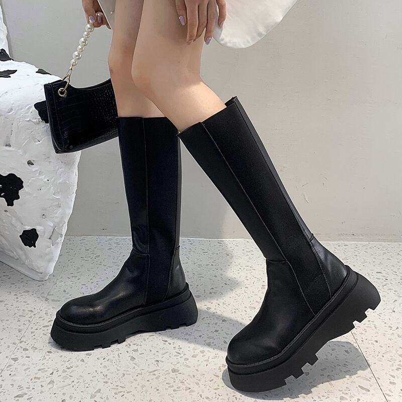 ロングブーツオータムレッドスタンダード レトロ 靴 シューズ 秋物 フェイクシューズ98232208615