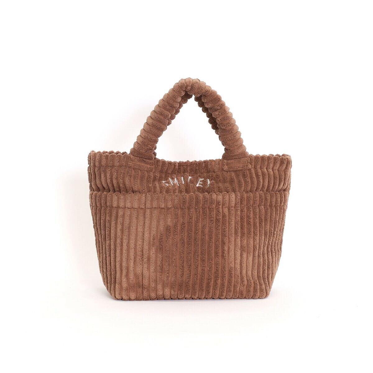 【クーコ COOCO】SMILEYｺｰﾃﾞｭﾛｲ刺繍ﾗﾝﾁﾄｰﾄﾊﾞｯｸﾞ ブラウン