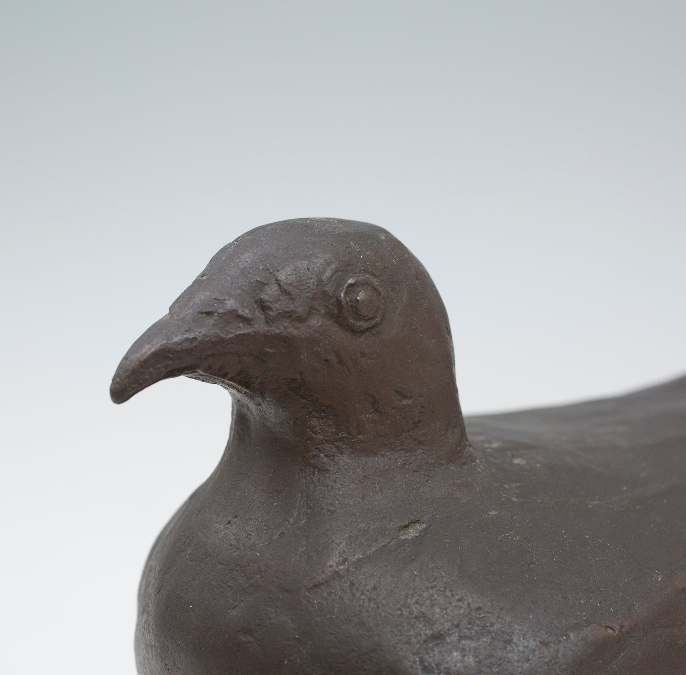 ブロンズ 銅 鳩 鳥 置物 オブジェ 寛一銘 金工 金属工芸 インテリア