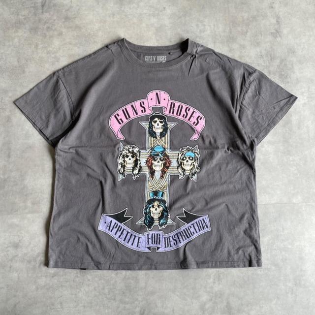 ガンズアンドローゼズ Tシャツ バンドT プリント 2XL グレー 13123