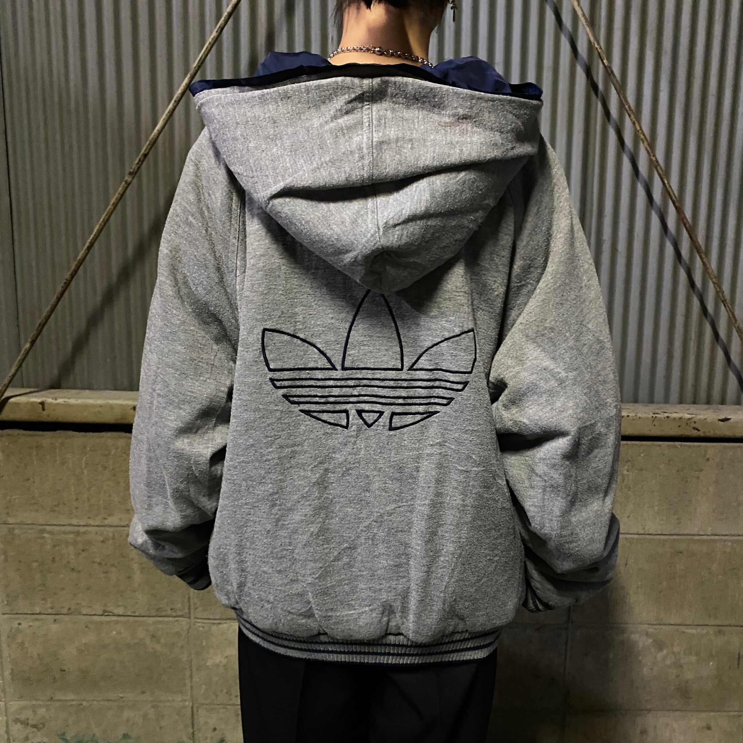 adidas originals リバーシブル　ナイロンパーカー　M