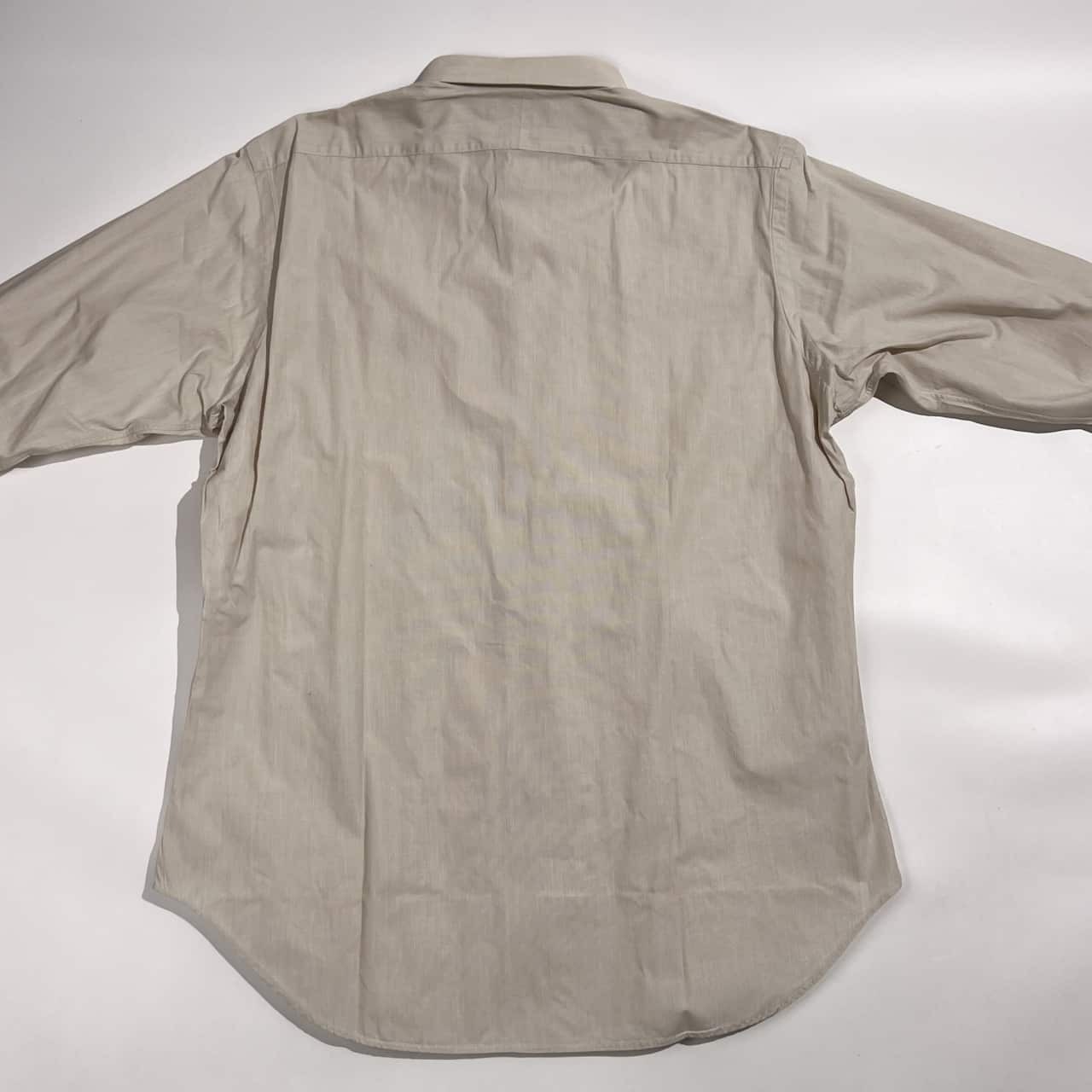 90s 00s Polo by Ralph Lauren ポロ ラルフローレン ANDREW 無地 長袖 ワイシャツ ドレスシャツ 41-84 /ベージュ系 メンズ ビンテージ