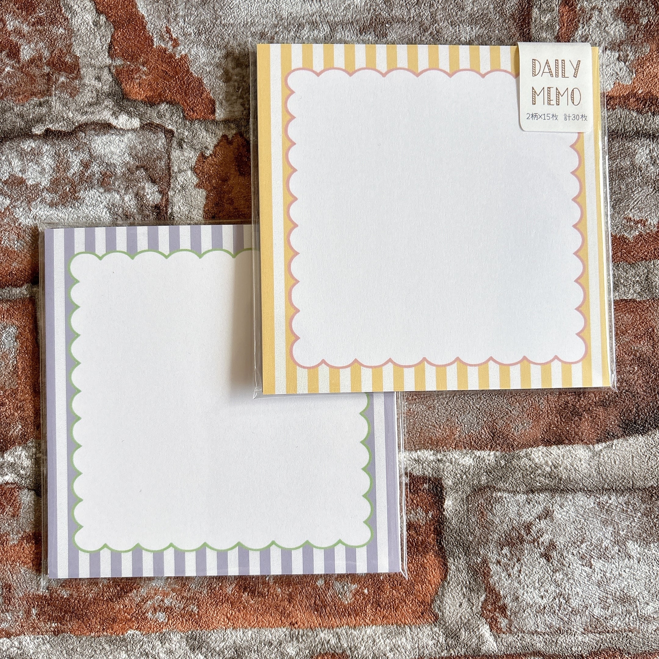 DAILY MEMO パステルイエロー&パステルパープル【M5スクエアサイズ】30枚入り