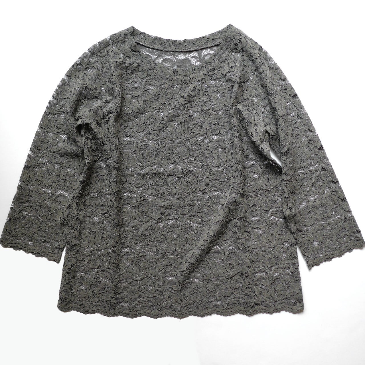 完売品】cccmalie シーマリー レースダブルカットソー グレー cccmalie