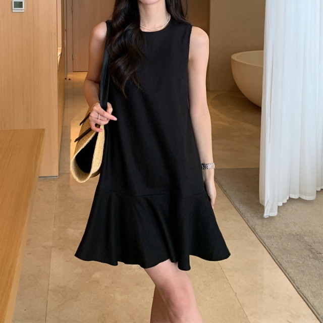 フレアヘムノースリーブワンピース　W00206