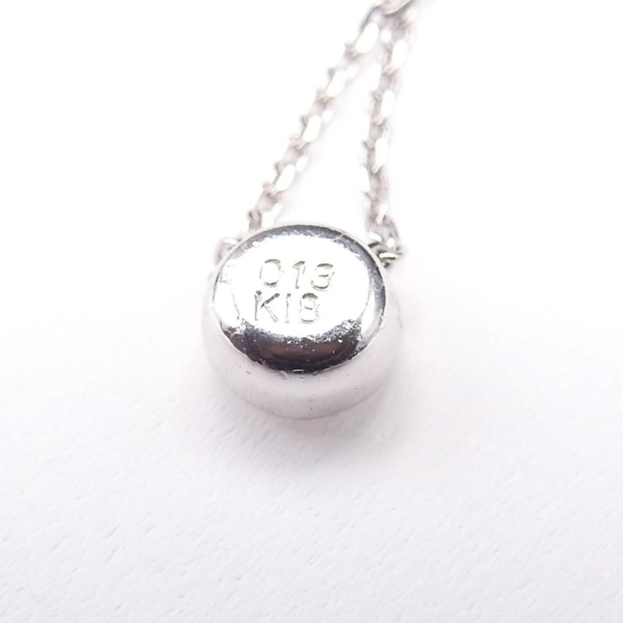 K18WG 天然ダイヤモンド D0.13ct レディース スルーネックレス | linkbrand 