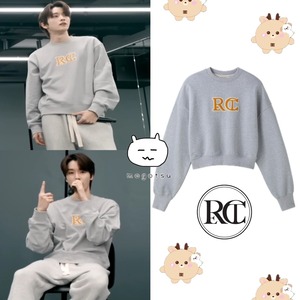 SUPERSALE！★RIIZE ソンチャン 着用！！【RECTO】RC EMBROIDERY CLASSIC SWEATSHIRT MELANGE GREY
