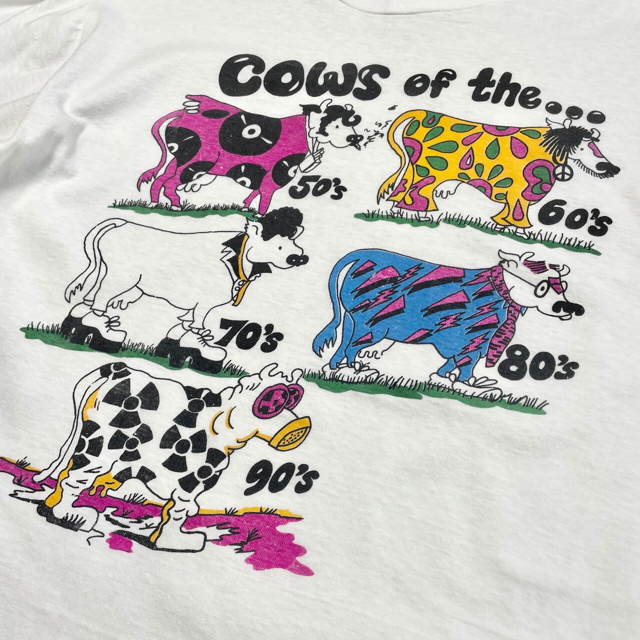 90年代 COWS OF THE... アニマルプリントTシャツ アート メンズL相当 