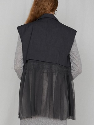 【25SS】PRANK PROJECT プランクプロジェクト / Tulle Docking Gilet / オーバーサイズジレ
