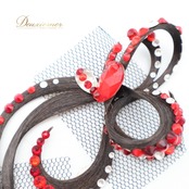 社交ダンス 小物 多美咲 ヘアオーナメント 飾り ヘアアクセサリー 赤 ブラウン 茶色 デモ 競技 ダンス パーティ 発表会 つけ毛 つけ髪 アクセサリー ブラック系 レッド系 ブラウン系 ヘアスタイル ステージ装飾 デコレーション カラフル ストーン付き おしゃれ かわいい ゴージャス フェスティバル アクセサリー小物