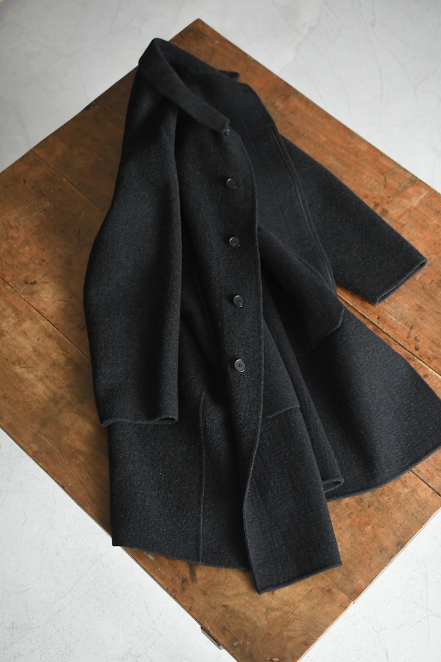 A.PRESSE / Cashmere Melton Long Coat (Charcoal)