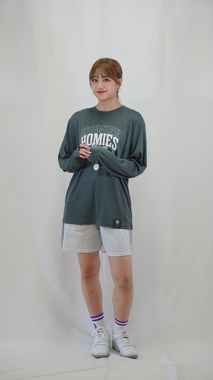 STAY HUMBLE L/S TEE color Grayish Green