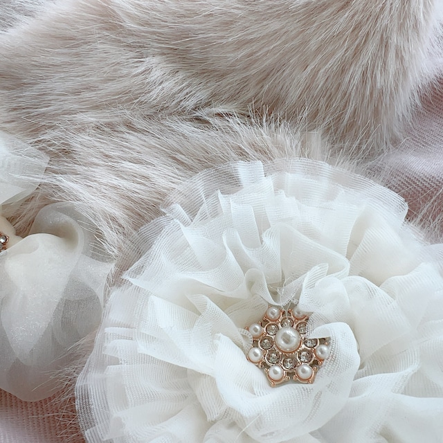 お花リッチマフラー ＜ロイヤルミルクティー＞