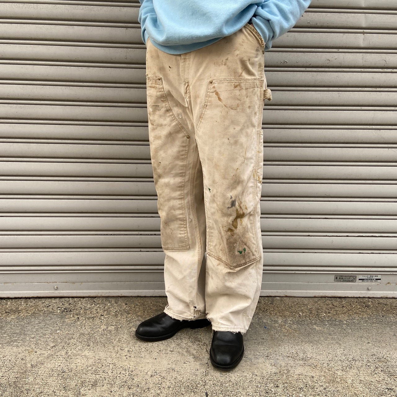80s USA製　カーハート　ダブルニーダックペインターパンツ　ボロ　XL