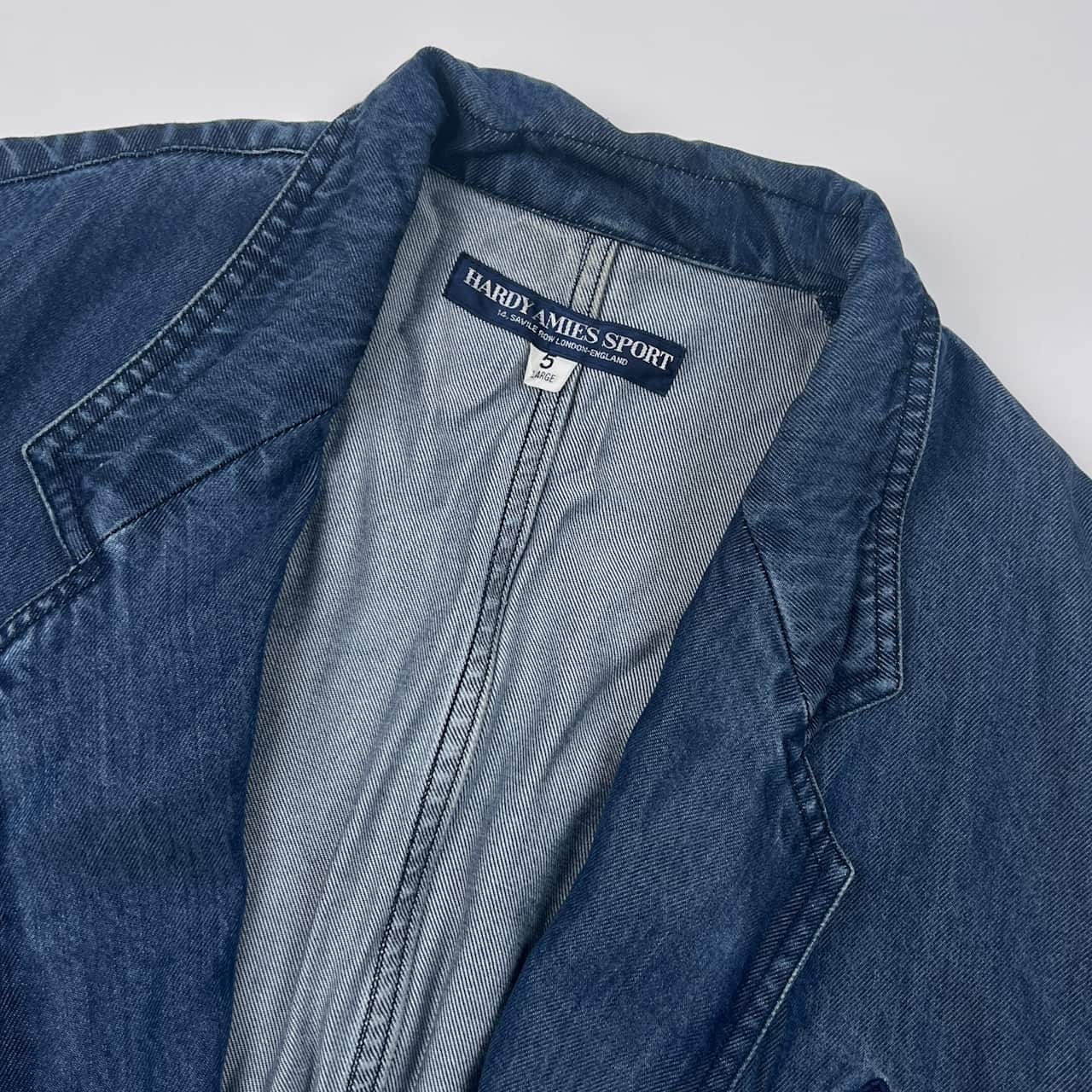 HARDY AMIES SPORT ハーディエイミススポーツ デニム 風 シャンブレー ジャケット 5/ブルー メンズ