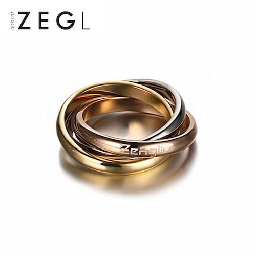 3連リング 金属アレルギー対応 シルバー ゴールド ピンクゴールド ローズゴールド 韓国アクセサリー 指輪 チタン316L アクセサリー 敏感肌 韓国ファッション (DTC-528974125312)