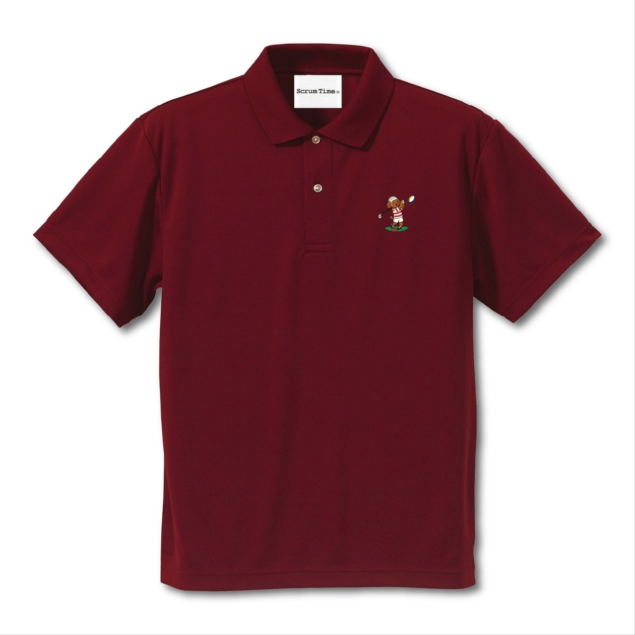 RUGBY DOG GOLF 刺繍POLO エンジ
