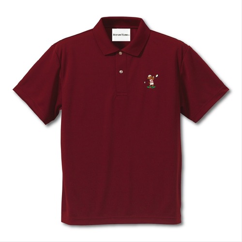 RUGBY DOG GOLF 刺繍POLO エンジ