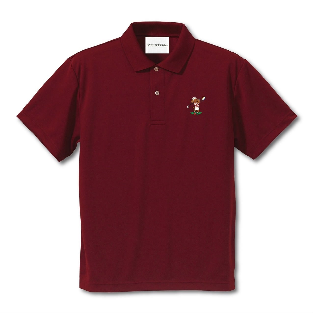 RUGBY DOG GOLF 刺繍POLO エンジ