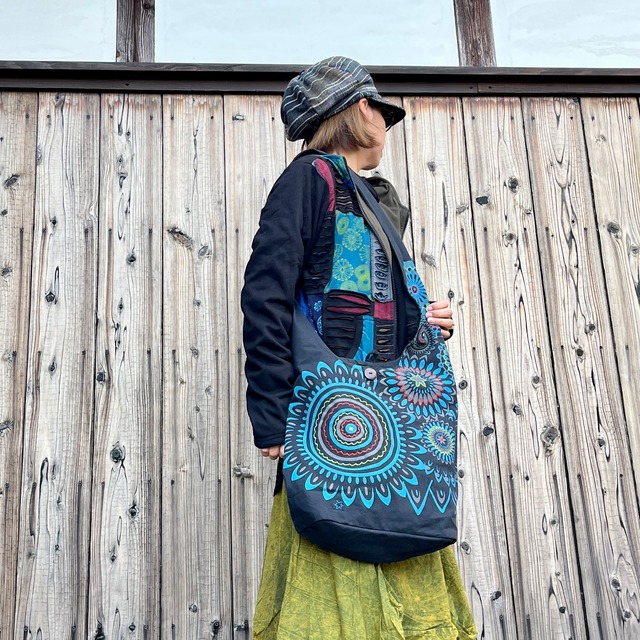 ビッグマンダラ柄サリーバッグ