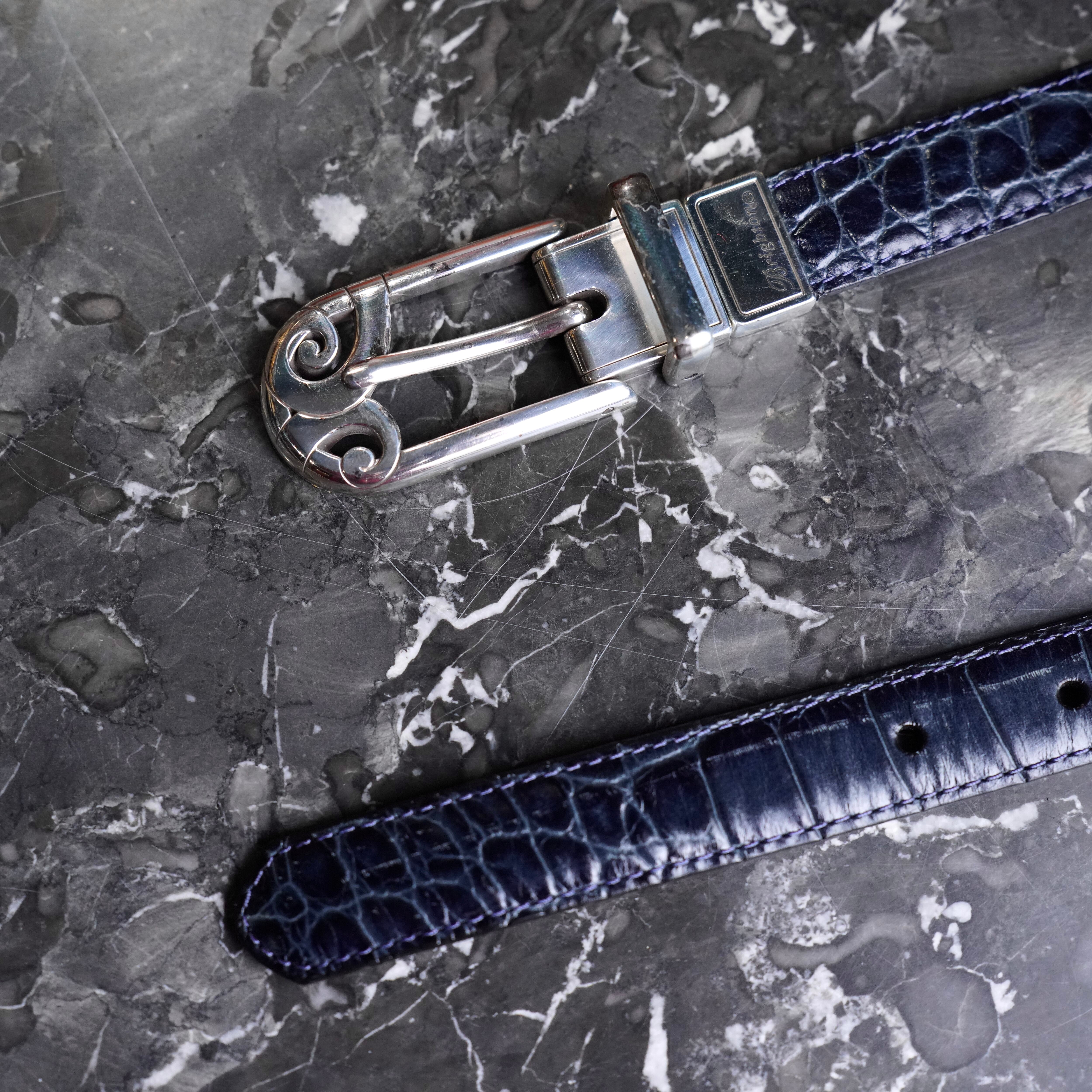 USA VINTAGE BRIGHTON BUCKLE DESIGN LEATHER BELT/アメリカ古着