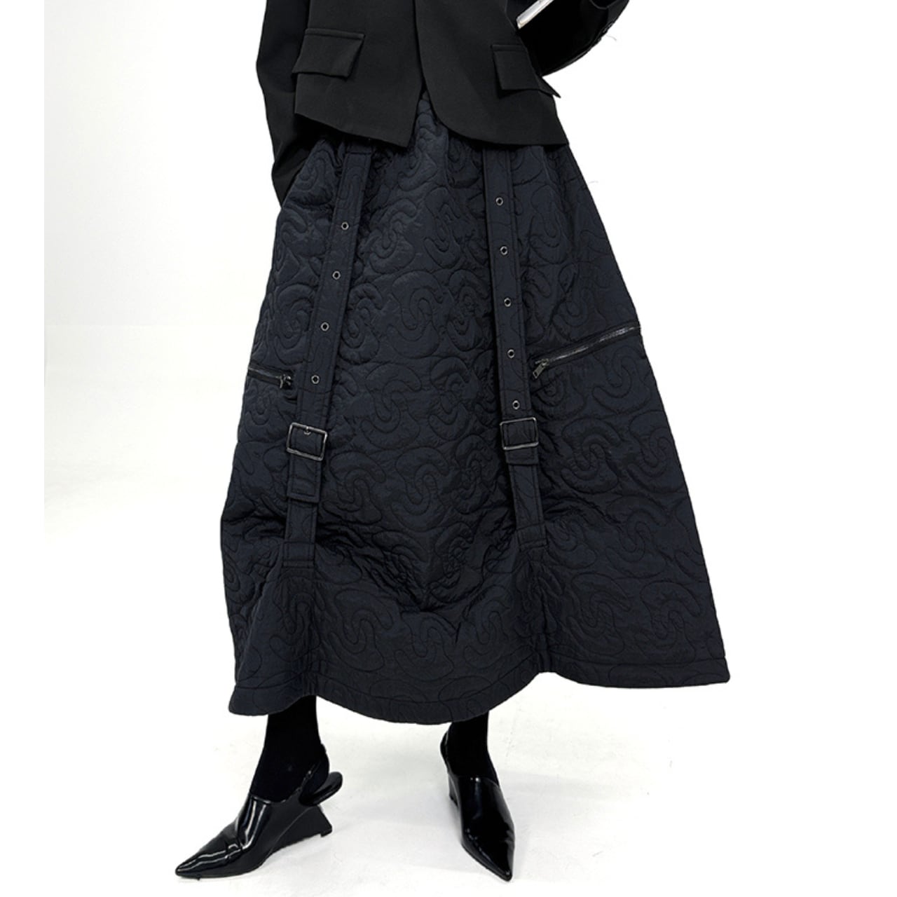 ベルトデザイン ジップポケット スカート 00367