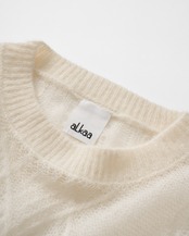 Sheer Aran Relax Sized Pullover Knit