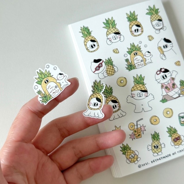 ★予約 KEYKEYMADE 〔sticker -パイナップル-〕