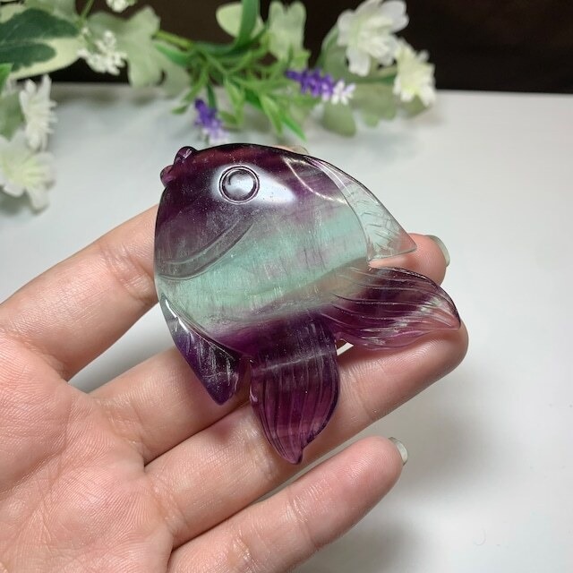 在庫セール☆2.海のアニマル♪♪フローライトお魚さん☆ペアセット